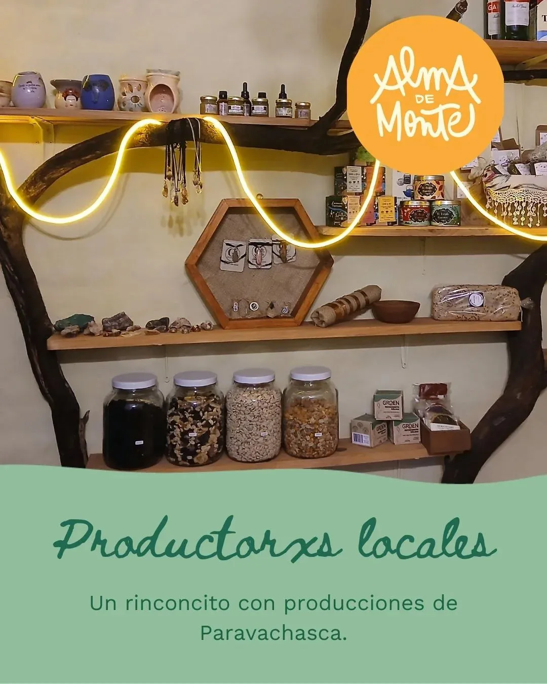 Almacén-Parador de Alma de Monte con productos de emprendedores del Valle de Paravachasca en el Ciclo Arte&Monte