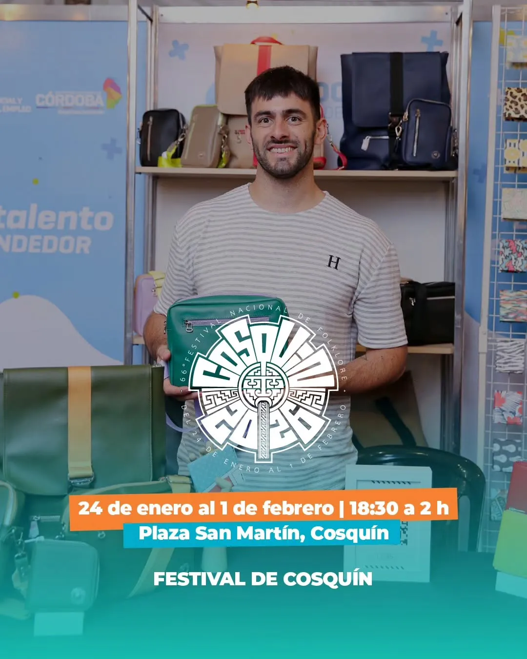 Festival Nacional de Folklore de Cosquín Tendrá lugar del 24 de enero al 1 de febrero, con 20 emprendimientos seleccionados