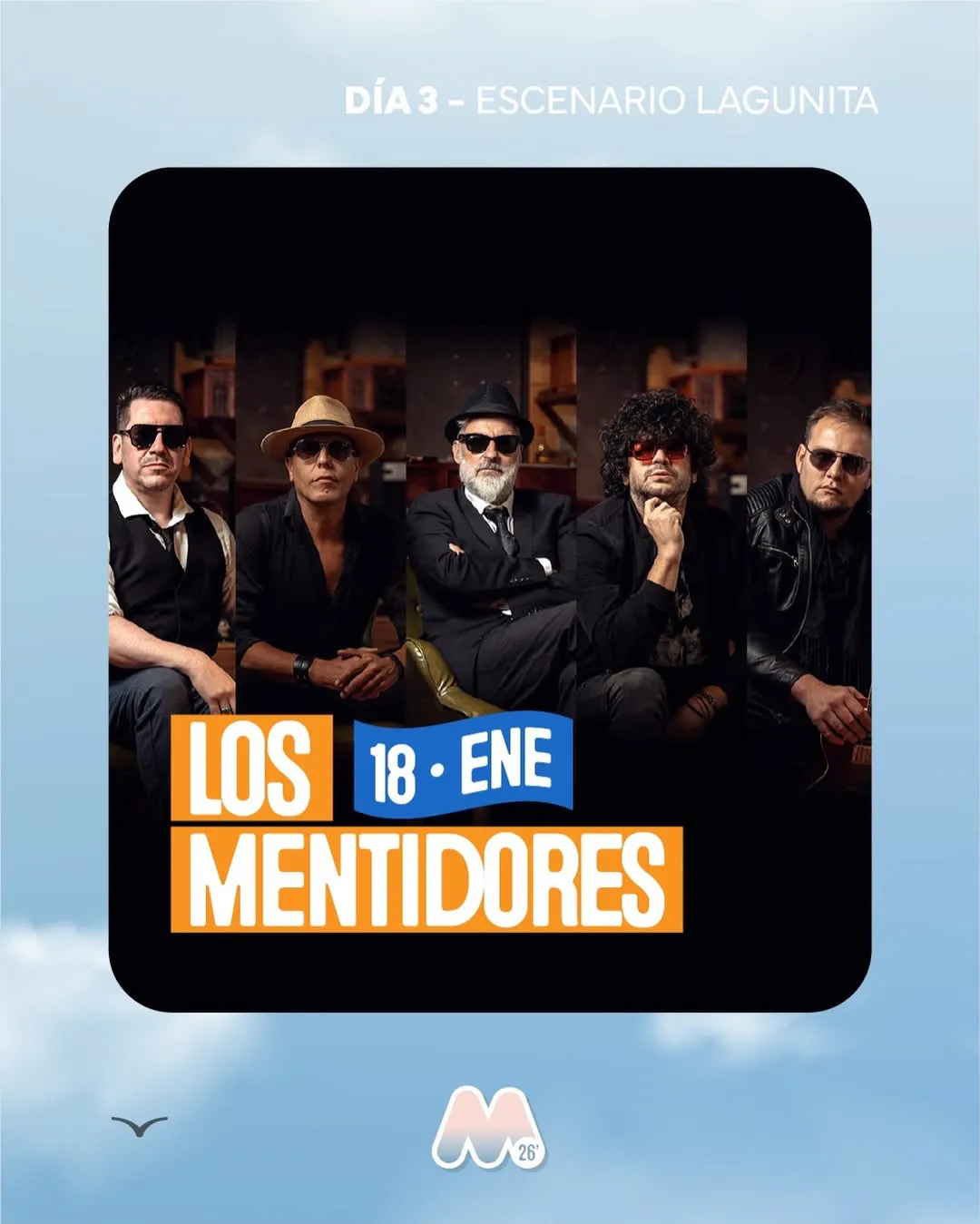 Los Mentidores música en vivo 18 de enero en mionca escenario lagunita