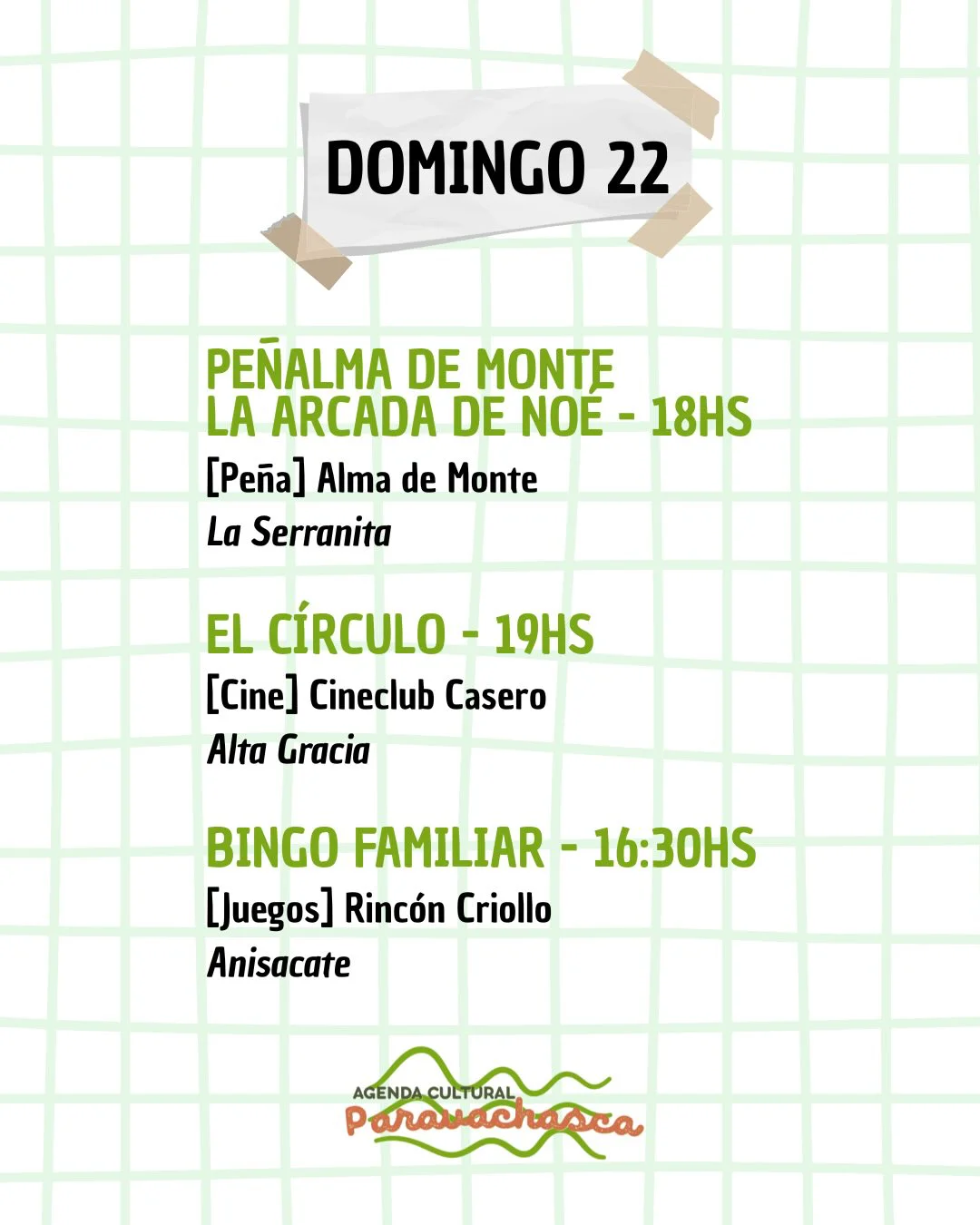 Agenda Cultural del Corredor Escénico Paravachasca para domingo 22 de marzo: espectáculos, talleres y propuestas artísticas en distintos espacios del valle 1