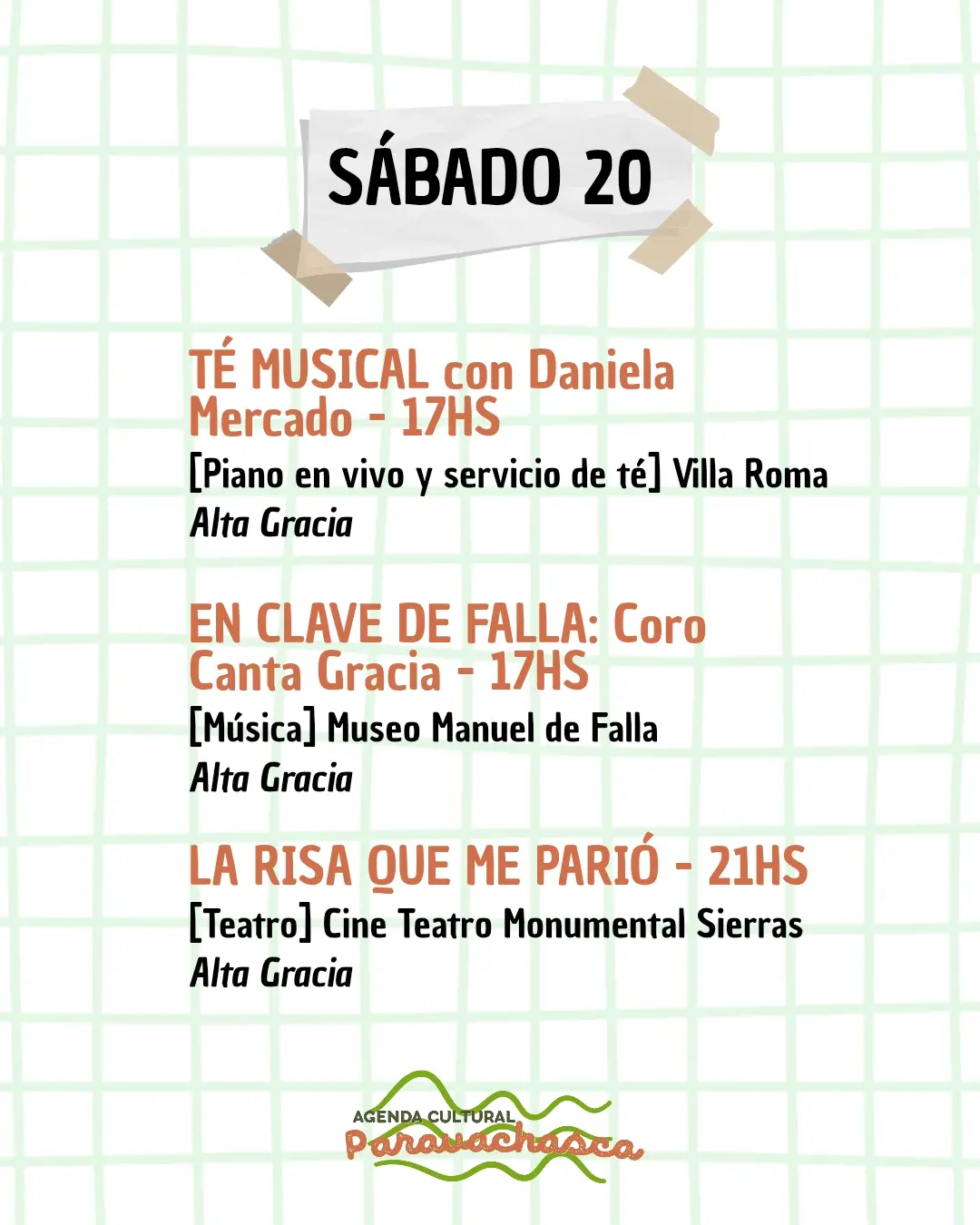 Agenda Cultural del Corredor Escénico Paravachasca para sábado 20 de junio: espectáculos, talleres y propuestas artísticas en distintos espacios del valle. 1