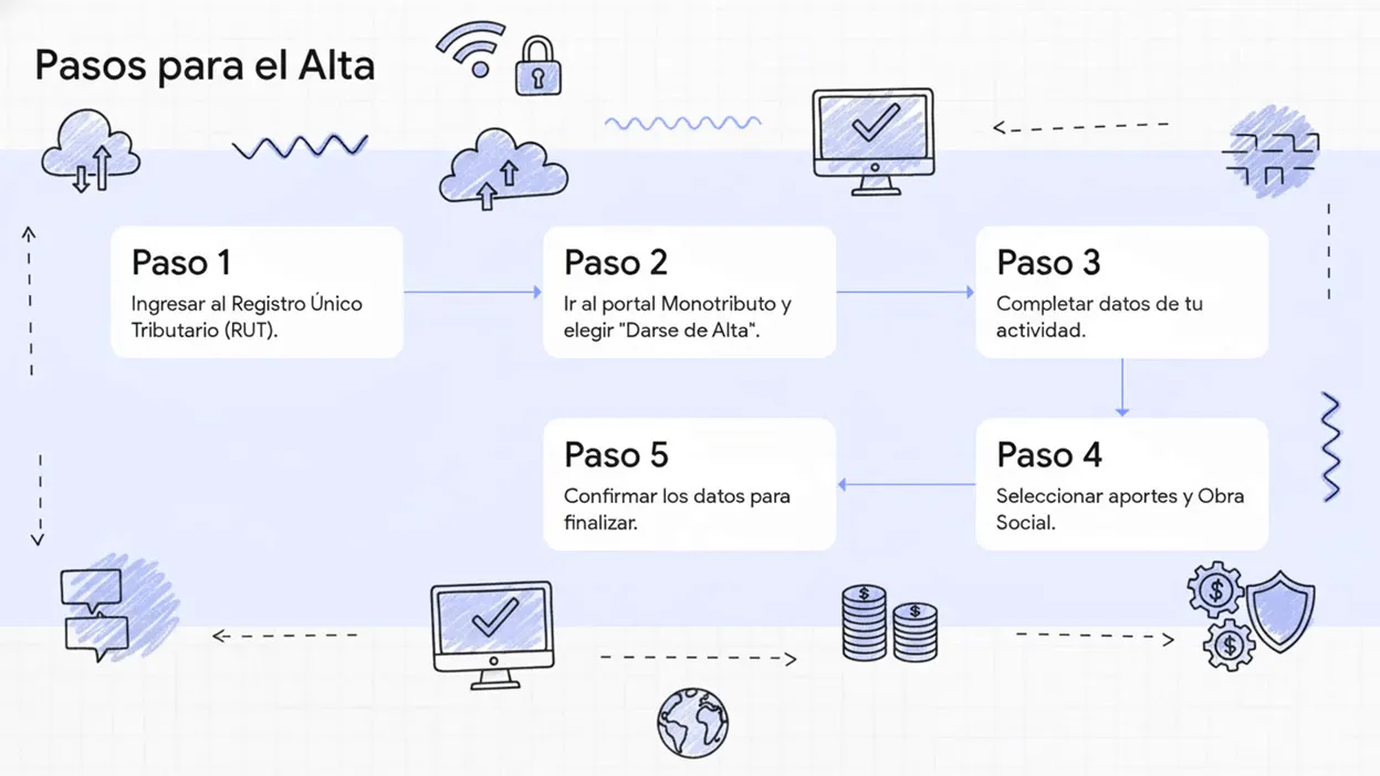 pasos principales para darse de alta como monotributista. Una vez obtenida la CUIT, Clave Fiscal y constituido el DFE pasos principales para darse de alta como monotributista. Una vez obtenida la CUIT, Clave Fiscal y constituido el DFE