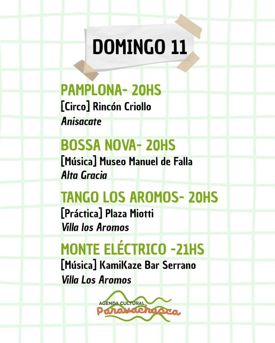 Agenda del Corredor Escénico Paravachasca para el domingo 11 de enero: espectáculos, talleres y propuestas artísticas en distintos espacios del valle
