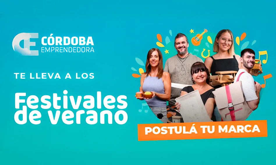 Córdoba Emprendedora lanzó la convocatoria 2026 para becas de stand de venta en festivales de verano. Mionca Cosquín