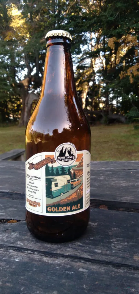 botella de montañés golden ale