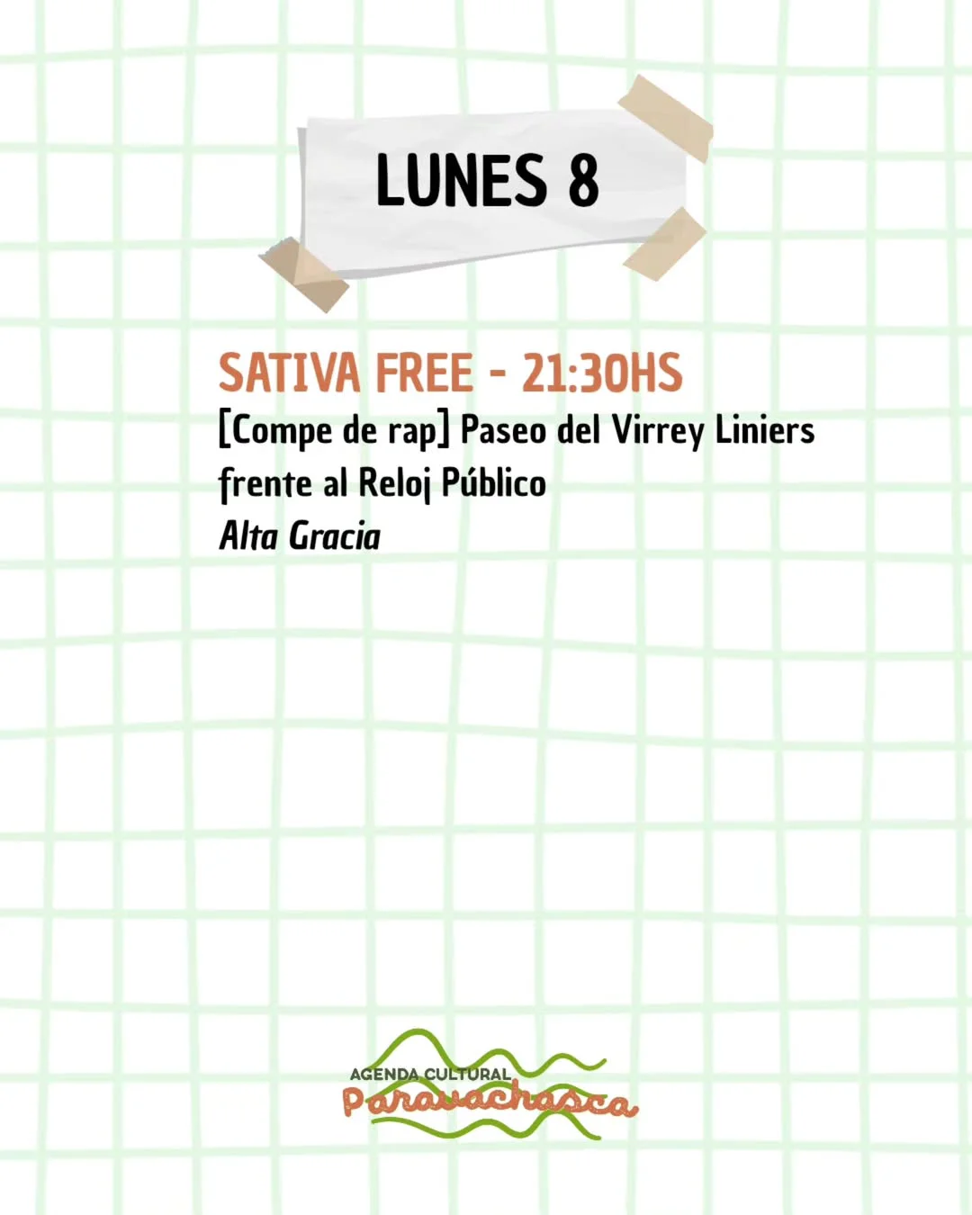 Agenda Cultural del Corredor Escénico Paravachasca para lunes 8 de Junio: espectáculos, talleres y propuestas artísticas en distintos espacios del valle.