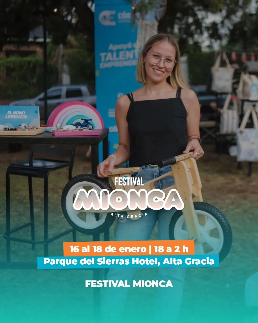 Festival Mionca – Alta Gracia Se realizará del 16 al 18 de enero, en el Parque del Sierras Hotel. Se seleccionarán 35 emprendimientos