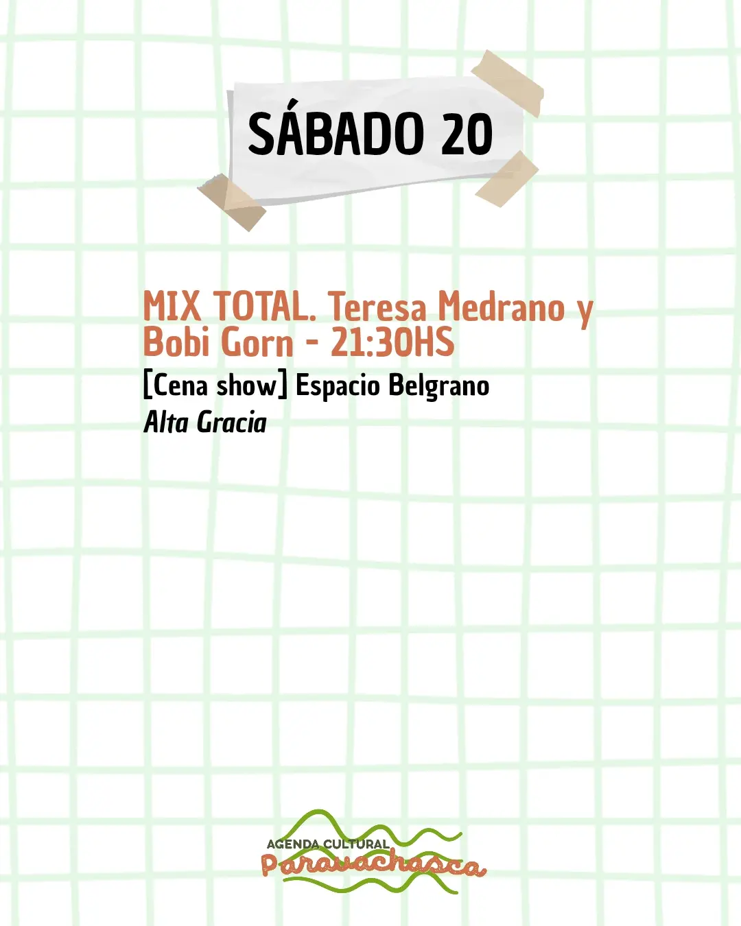 Agenda Cultural del Corredor Escénico Paravachasca para sábado 20 de junio: espectáculos, talleres y propuestas artísticas en distintos espacios del valle. 2
